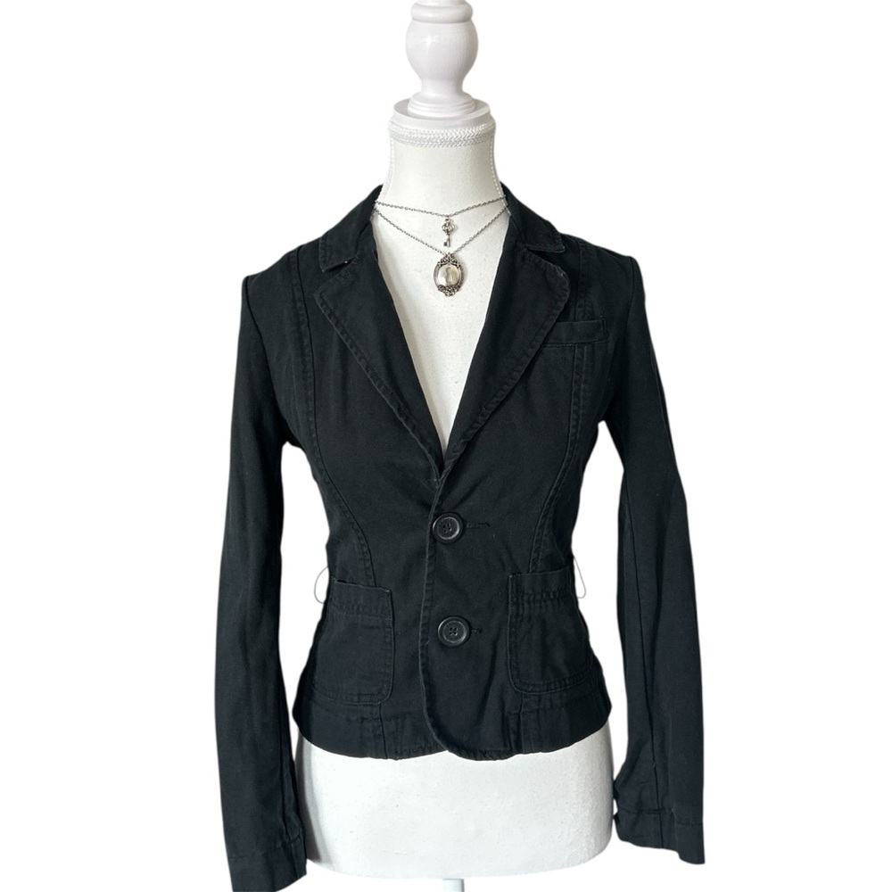 Y2K “Talula” Basic Black Button-up Long Sleeve Jacket